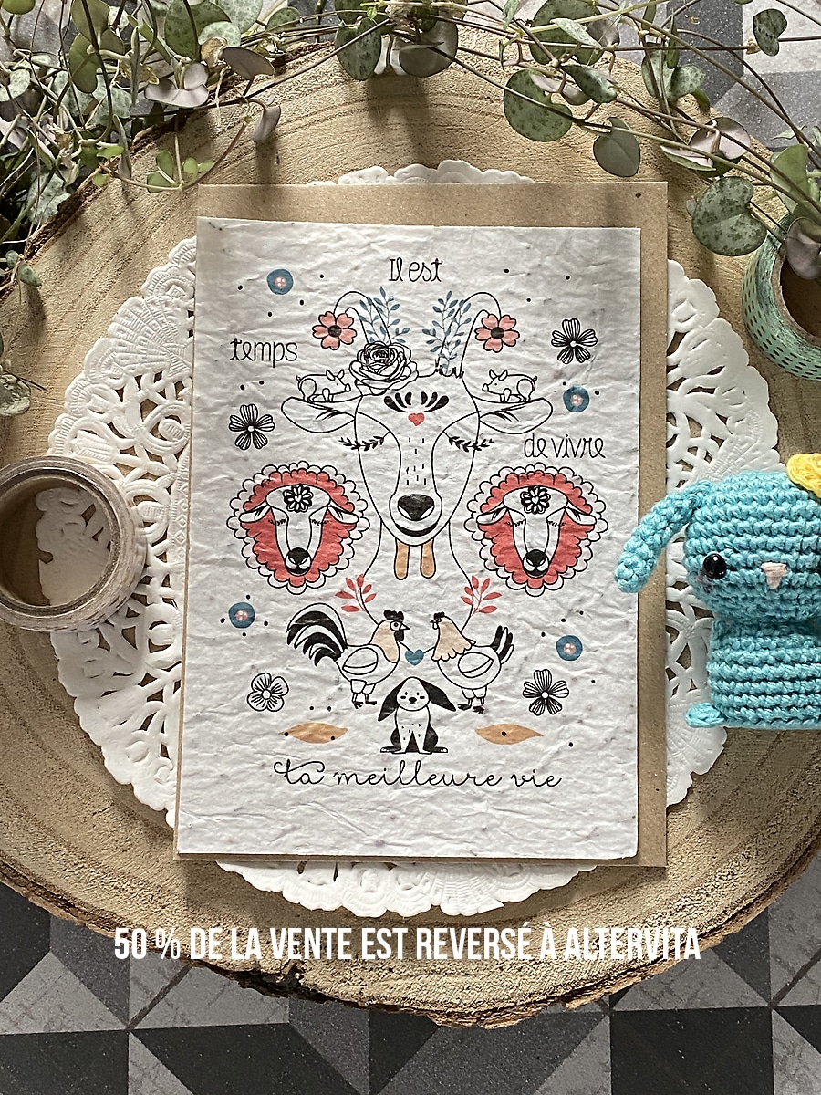 La carte à planter Altervita – papier ensemencé de fleurs des champs