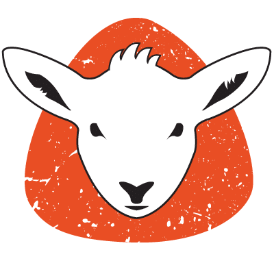 Logo Altervita : une tête de brebis blanche sur fond orange